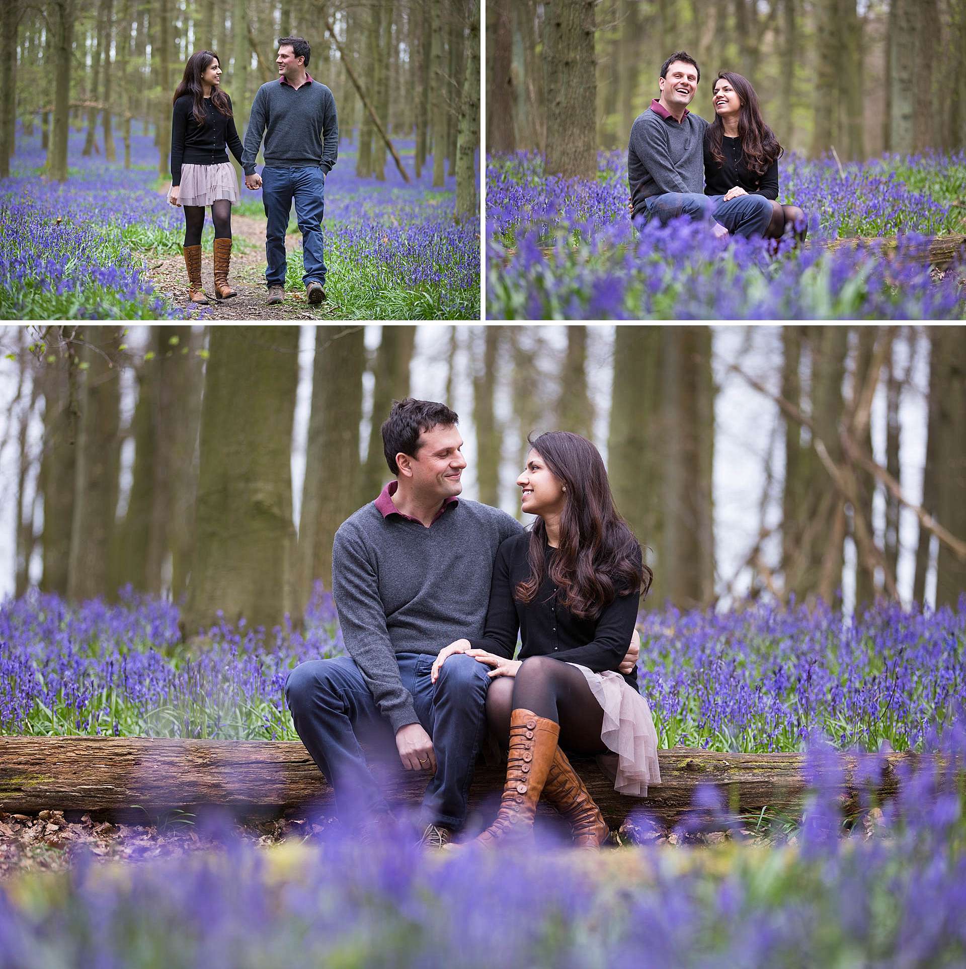 Nimi and Vineet's Bluebell Engagement Shoot