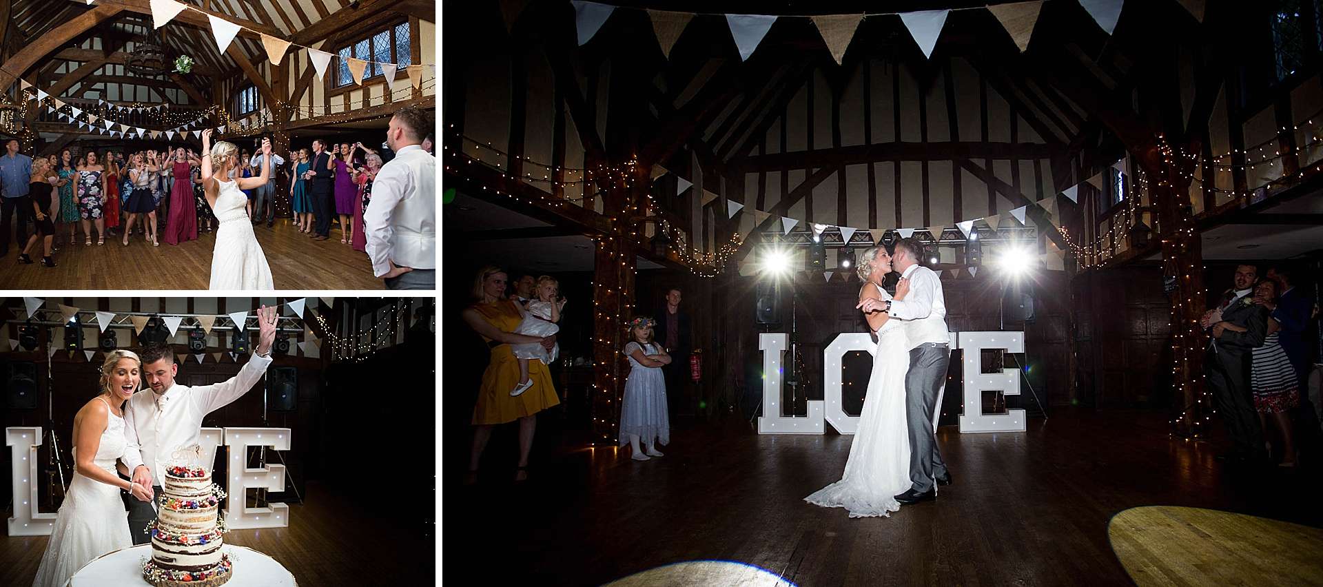 Cake cutting and first dance
