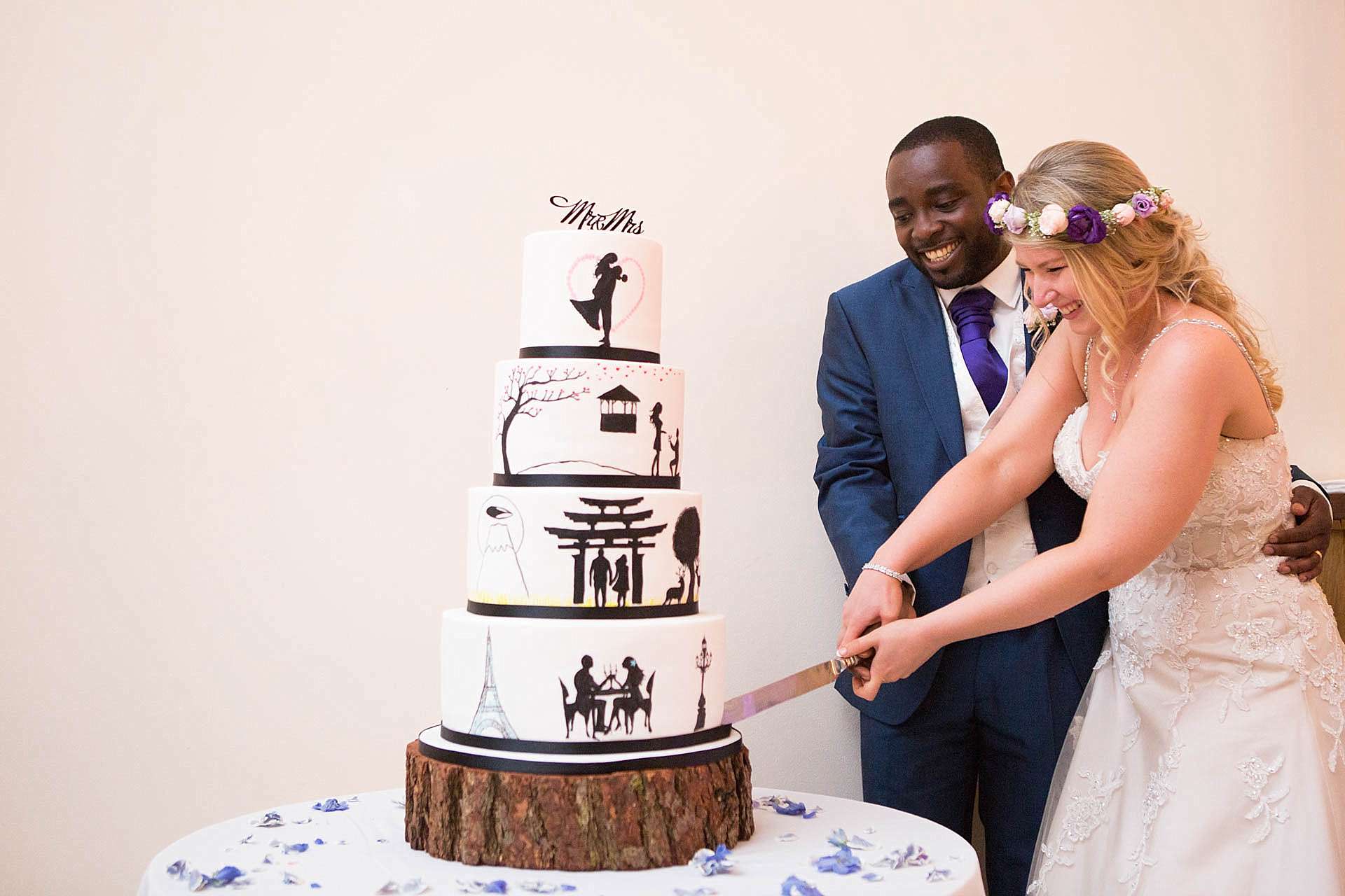 cutting the cake