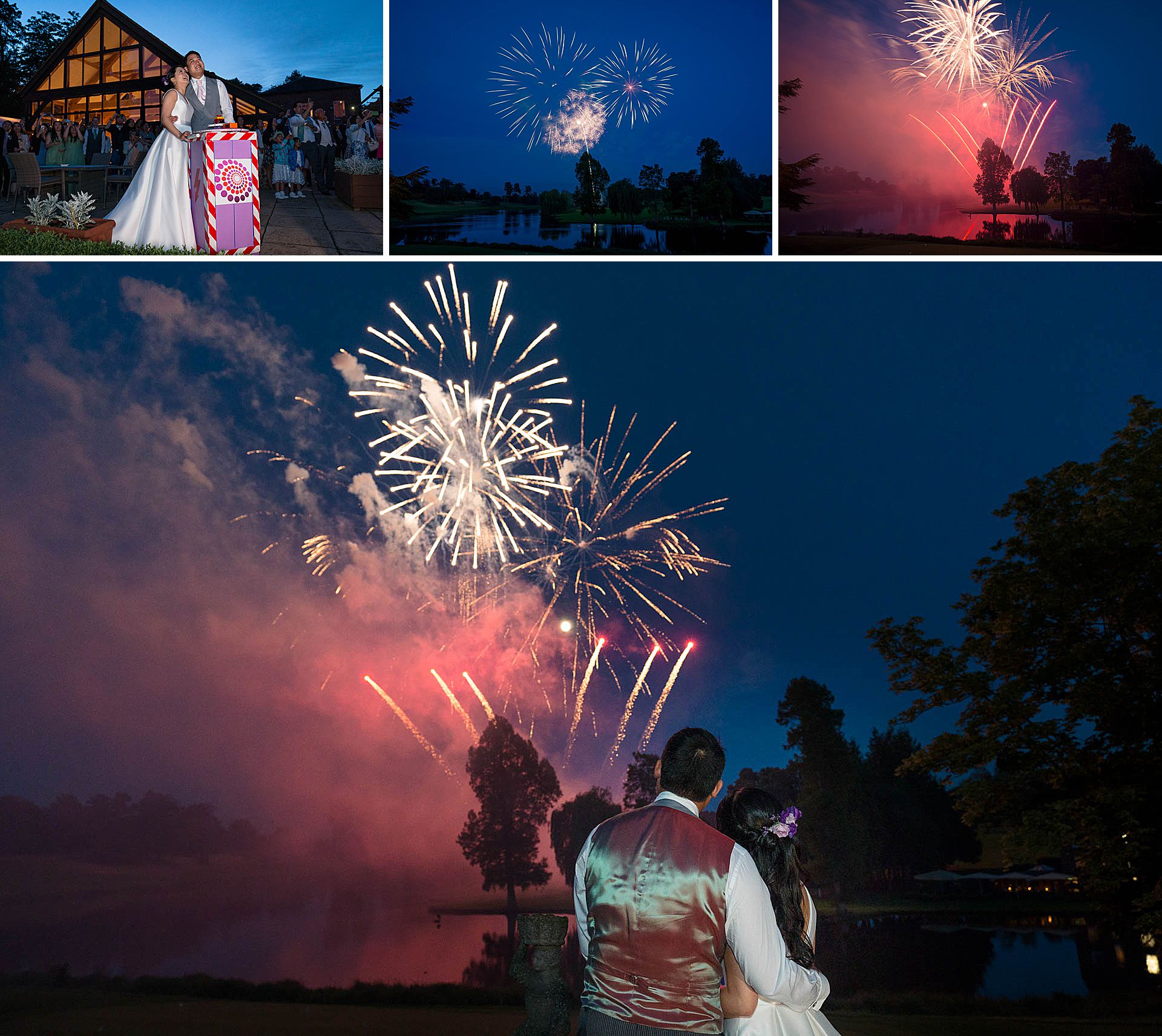 Wedding fireworks at Brocket Hall